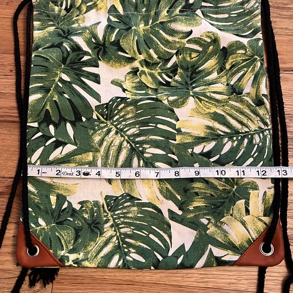 Tropical Canvas Drawstring Backpack Bag - Picture 3 of 4